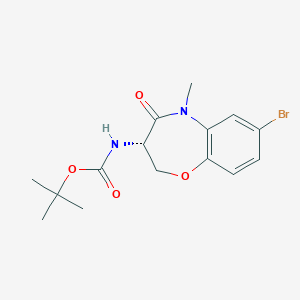 molecular formula C15H19BrN2O4 B14031812 Tert-butyl (S)-(7-bromo-5-methyl-4-oxo-2,3,4,5-tetrahydrobenzo[B][1,4]oxazepin-3-YL)carbamate 