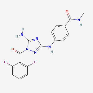 molecular formula C17H14F2N6O2 B14031997 4-((5-Amino-1-(2,6-difluorobenzoyl)-1H-1,2,4-triazol-3-YL)amino)-N-methylbenzamide 