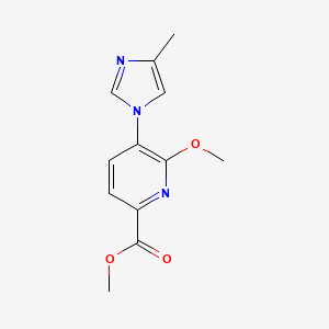 molecular formula C12H13N3O3 B1403200 methyl 6-methoxy-5-(4-methyl-1H-imidazol-1-yl)pyridine-2-carboxylate CAS No. 1262197-81-8
