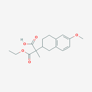 molecular formula C17H22O5 B1403207 3-Ethoxy-2-(6-methoxy-1,2,3,4-tetrahydronaphthalen-2-yl)-2-methyl-3-oxopropanoic acid CAS No. 1225228-89-6