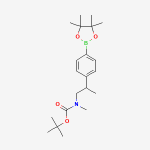 tert-butyl N-methyl-N-[2-[4-(4,4,5,5-tetramethyl-1,3,2-dioxaborolan-2-yl)phenyl]propyl]carbamate