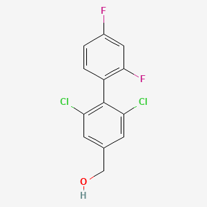 molecular formula C13H8Cl2F2O B1403212 (2,6-Dichloro-2',4'-difluoro-[1,1'-biphenyl]-4-yl)methanol CAS No. 1350760-19-8