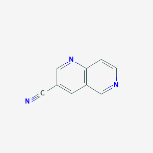 molecular formula C9H5N3 B14032121 1,6-Naphthyridine-3-carbonitrile 