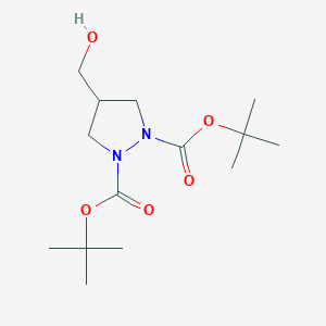 molecular formula C14H26N2O5 B14032191 1,2-Bis-Boc-4-(hydroxymethyl)pyrazolidine 