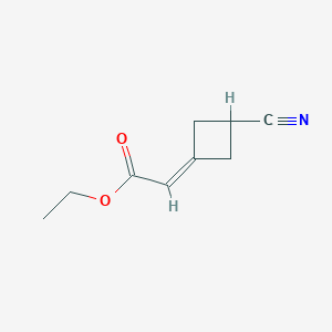 molecular formula C9H11NO2 B14032234 Ethyl 2-(3-cyanocyclobutylidene)acetate 