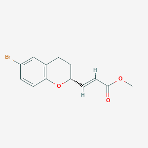 molecular formula C13H13BrO3 B14032296 (R,E)-Methyl 3-(6-bromochroman-2-yl)acrylate 