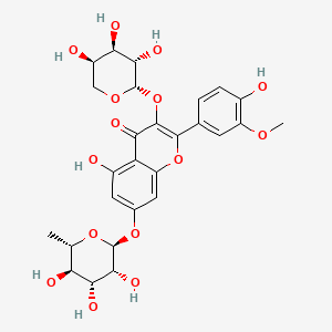 molecular formula C27H30O15 B14032298 Isorhamnetin 3-O-alpha-L-arabinoside-7-O-alpha-L-rhamnoside 