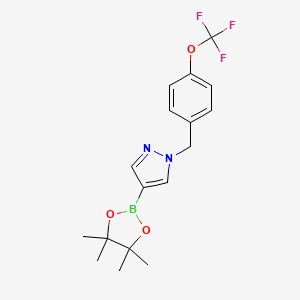 molecular formula C17H20BF3N2O3 B1403238 4-(4,4,5,5-Tetramethyl-[1,3,2]dioxaborolan-2-yl)-1-(4-trifluoromethoxybenzyl)-1H-pyrazole CAS No. 1379615-57-2