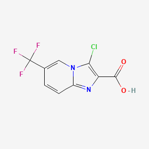 molecular formula C9H4ClF3N2O2 B1403240 3-Chloro-6-(trifluoromethyl)imidazo[1,2-a]pyridine-2-carboxylic acid CAS No. 1355171-48-0