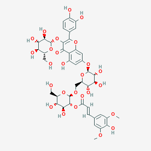 molecular formula C44H50O26 B14032417 Quercetin-3-O-beta-D-glucopyranosyl-7-O-[(2-O-trans-sinnapoyl)-beat-D-glucopyranosyl(1->6)]-beat-D-glucopyranoside) 