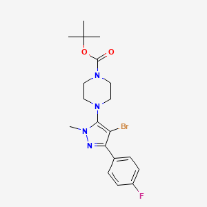 molecular formula C19H24BrFN4O2 B14032444 tert-Butyl 4-(4-bromo-3-(4-fluorophenyl)-1-methyl-1H-pyrazol-5-yl)piperazine-1-carboxylate 