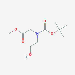 molecular formula C10H19NO5 B14032455 Methyl 2-(tert-butoxycarbonyl(2-hydroxyethyl)amino)acetate CAS No. 189160-68-7