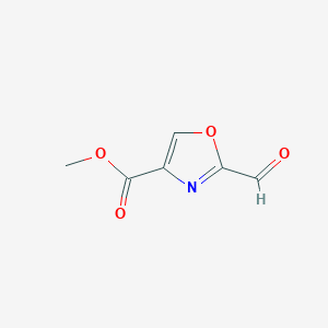 molecular formula C6H5NO4 B14032470 Methyl 2-formyloxazole-4-carboxylate 