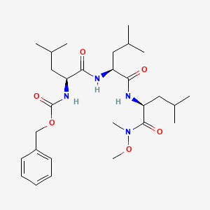molecular formula C28H46N4O6 B14032522 L-Leucinamide,N-[(phenylmethoxy)carbonyl]-L-leucyl-L-leucyl-N-methoxy-N-methyl- 