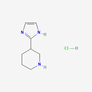 molecular formula C8H14ClN3 B1403255 3-(1H-imidazol-2-yl)piperidine hydrochloride CAS No. 1352654-79-5
