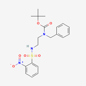 molecular formula C20H25N3O6S B14032560 Tert-butyl benzyl(2-((2-nitrophenyl)sulfonamido)ethyl)carbamate 