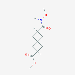 molecular formula C12H19NO4 B14032618 Methyl 6-[methoxy(methyl)carbamoyl]spiro[3.3]heptane-2-carboxylate 