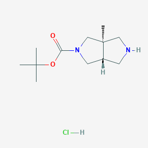 molecular formula C12H23ClN2O2 B14032632 Tert-butyl trans-3a-methyl-1,2,3,4,6,6a-hexahydropyrrolo[3,4-c]pyrrole-5-carboxylate;hydrochloride 