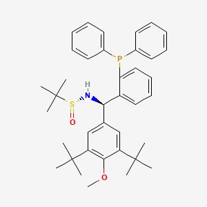 molecular formula C38H48NO2PS B14032650 (R)-N-[(R)-(3,5-Di-tert-butyl-4-methoxyphenyl)[2-(diphenylphosphino)phenyl]methyl]-2-methylpropane-2-sulfinamide 