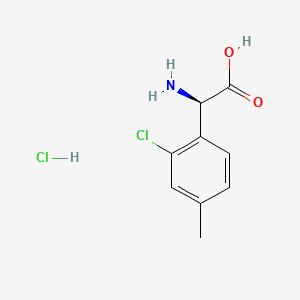 molecular formula C9H11Cl2NO2 B14032697 (R)-2-Amino-2-(2-chloro-4-methylphenyl)acetic acid hydrochloride 