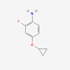 molecular formula C9H10FNO B14032705 4-Cyclopropoxy-2-fluoroaniline 