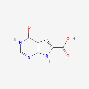 molecular formula C7H5N3O3 B14032769 4,7-Dihydro-4-oxo-1H-pyrrolo[2,3-D]pyrimidine-6-carboxylic acid CAS No. 1016241-79-4