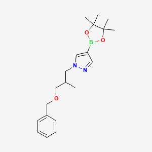 molecular formula C20H29BN2O3 B1403277 1-[3-(Benzyloxy)-2-methylpropyl]-4-(4,4,5,5-tetramethyl-1,3,2-dioxaborolan-2-yl)-1H-pyrazole CAS No. 1380304-51-7