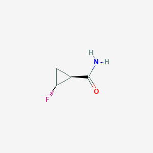 molecular formula C4H6FNO B14032781 trans-2-Fluorocyclopropanecarboxamide 