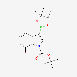 molecular formula C19H25BFNO4 B14032891 Tert-butyl 7-fluoro-3-(4,4,5,5-tetramethyl-1,3,2-dioxaborolan-2-yl)indole-1-carboxylate 