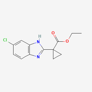 molecular formula C13H13ClN2O2 B14033008 Ethyl 1-(5-chloro-1H-benzo[D]imidazol-2-YL)cyclopropane-1-carboxylate 