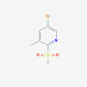 molecular formula C7H8BrNO2S B1403304 5-Bromo-3-methyl-2-(methylsulfonyl)pyridine CAS No. 1445651-58-0