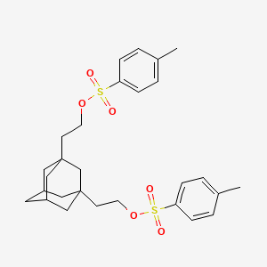 molecular formula C28H36O6S2 B14033051 Rel-(1s,3s,5r,7r)-adamantane-1,3-diylbis(ethane-2,1-diyl) bis(4-methylbenzenesulfonate) 