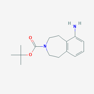 molecular formula C15H22N2O2 B14033082 Tert-butyl 6-amino-2,3,4,5-tetrahydro-1H-3-benzazepine-3-carboxylate 