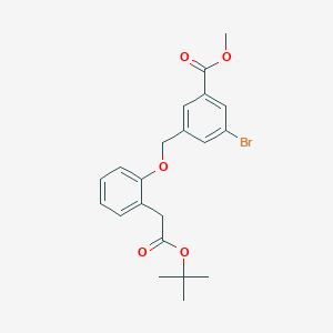 molecular formula C21H23BrO5 B14033185 Methyl 3-bromo-5-((2-(2-(tert-butoxy)-2-oxoethyl)phenoxy)methyl)benzoate 