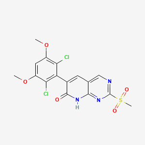 molecular formula C16H13Cl2N3O5S B14033237 6-(2,6-Dichloro-3,5-dimethoxyphenyl)-2-(methylsulfonyl)pyrido[2,3-D]pyrimidin-7(8H)-one CAS No. 1628795-46-9