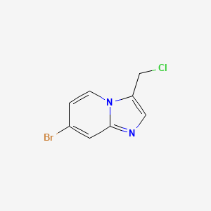molecular formula C8H6BrClN2 B14033238 Imidazo[1,2-a]pyridine,7-bromo-3-(chloromethyl)- 