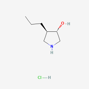 molecular formula C7H16ClNO B14033267 trans-4-Propylpyrrolidin-3-ol HCl 