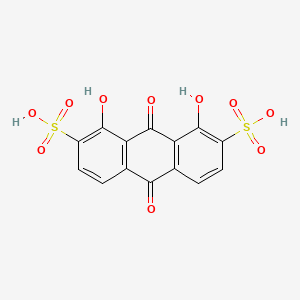 molecular formula C14H8O10S2 B14033269 2,7-Anthracenedisulfonic acid, 9,10-dihydro-1,8-dihydroxy-9,10-dioxo- 
