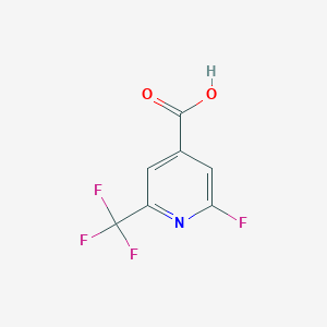 molecular formula C7H3F4NO2 B1403330 2-Fluoro-6-(trifluoromethyl)isonicotinic acid CAS No. 1227579-85-2