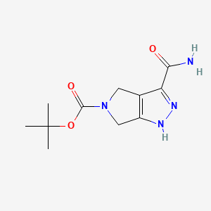 molecular formula C11H16N4O3 B14033316 tert-butyl 3-carbamoyl-4,6-dihydropyrrolo[3,4-c]pyrazole-5(1H)-carboxylate 