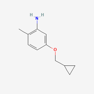 molecular formula C11H15NO B1403335 5-(Cyclopropylmethoxy)-2-methylaniline CAS No. 1369815-96-2