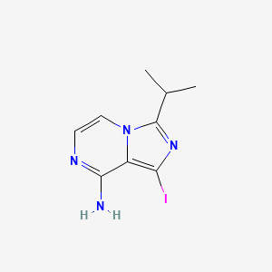 molecular formula C9H11IN4 B1403337 1-Iodo-3-isopropylimidazo[1,5-a]pyrazin-8-amine CAS No. 1320266-94-1