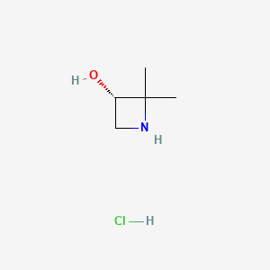 molecular formula C5H12ClNO B14033378 (3S)-2,2-dimethylazetidin-3-ol;hydrochloride 