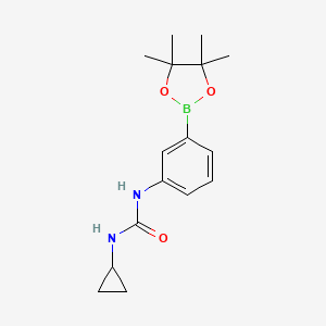 molecular formula C16H23BN2O3 B1403339 1-Cyclopropyl-3-(3-(4,4,5,5-tetramethyl-1,3,2-dioxaborolan-2-yl)phenyl)urea CAS No. 874299-10-2