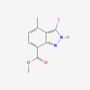 molecular formula C10H9IN2O2 B14033393 Methyl 3-iodo-4-methyl-1H-indazole-7-carboxylate 