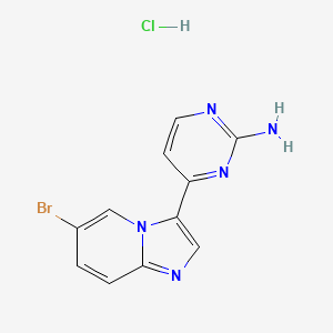 molecular formula C11H9BrClN5 B14033435 4-(6-Bromoimidazo[1,2-a]pyridin-3-yl)pyrimidin-2-amine hydrochloride 