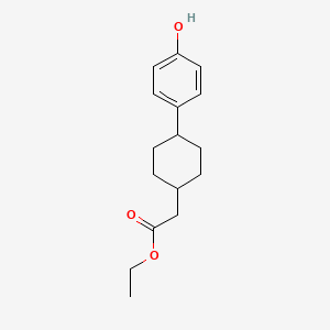 molecular formula C16H22O3 B1403344 Ethyl 2-((1r,4r)-4-(4-hydroxyphenyl)cyclohexyl)acetate CAS No. 1449781-57-0