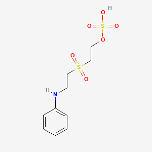 molecular formula C10H15NO6S2 B14033499 Sulfuric acid mono-[2-(2-phenylaminoethanesulfonyl)ethyl] ester CAS No. 153596-52-2