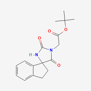 molecular formula C17H20N2O4 B14033533 tert-Butyl 2-(2,5-dioxo-2',3'-dihydrospiro[imidazolidine-4,1'-inden]-1-yl)acetate 