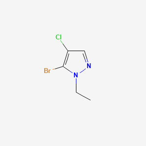 molecular formula C5H6BrClN2 B14033563 5-Bromo-4-chloro-1-ethyl-1H-pyrazole 